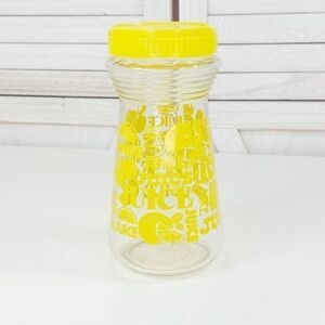 Vintage Anchor Hocking Glass Juice Carafe 24oz Yellow 60s 70s MCM‎ Lemon
